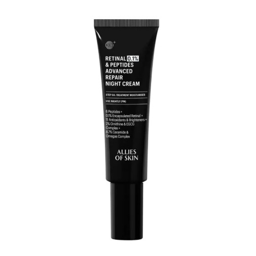 Allies Of Skin Retinal 0.1% & Peptides Advanced Repair Night Cream Нічний антивіковий крем з ретинолом 48ml