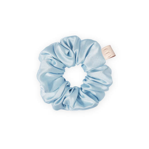 MON MOU SILK LARGE SCRUNCHIE BABY BLUE Об'ємна шовкова резинка