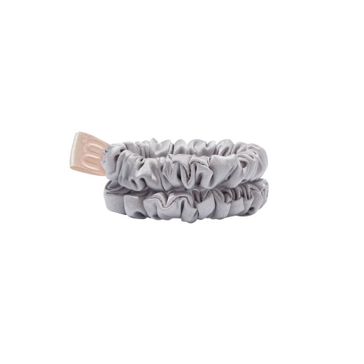 MON MOU Набор из 2 тонких резинок из натурального шелка Жемчужно-серый (PEARL GRAY)