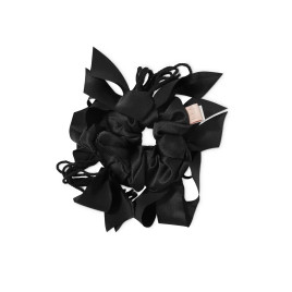 MON MOU × BOBKOVA SILK SCRUNCHIE Black дизайнерська шовкова резинка