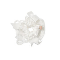 MON MOU × BOBKOVA SILK SCRUNCHIE WHITE дизайнерська шовкова резинка