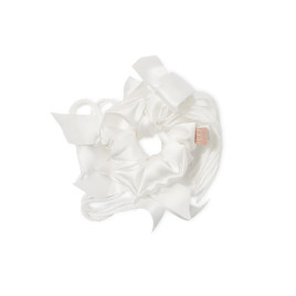 MON MOU × BOBKOVA SILK SCRUNCHIE WHITE дизайнерська шовкова резинка