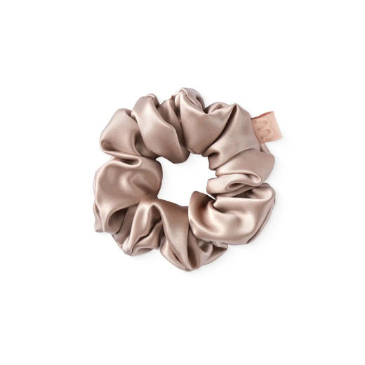 MON MOU Объемная резинка из натурального шелка Бежевый