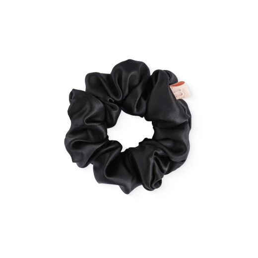MON MOU Объемная резинка из натурального шелка Черный