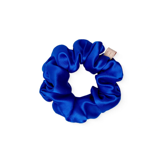 MON MOU Объемная резинка из натурального шелка Синий электрик
