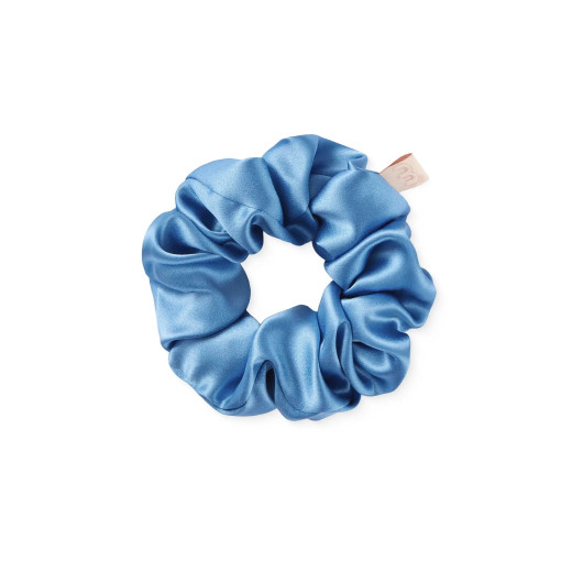 MON MOU Объемная резинка из натурального шелка Голубой