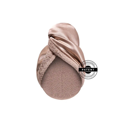 MON MOU SOFT SILK TURBAN BEIGE Шелковое полотенце-тюрбан с махрой BEIGE