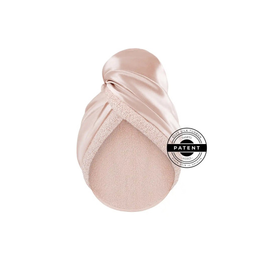 MON MOU SOFT SILK TURBAN NUDE Шелковое полотенце-тюрбан с махрой NUDE